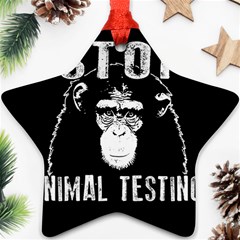 Stop Animal Testing - Chimpanzee  Star Ornament (two Sides) by Valentinaart