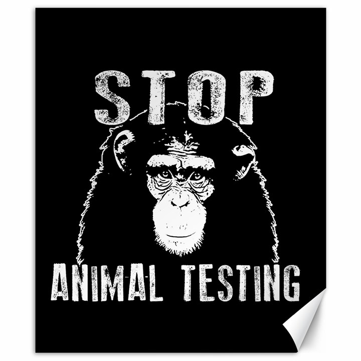 Stop Animal Testing - Chimpanzee  Canvas 8  x 10 