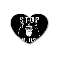 Stop Animal Testing - Chimpanzee  Heart Coaster (4 Pack)  by Valentinaart