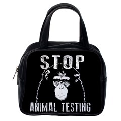 Stop Animal Testing - Chimpanzee  Classic Handbags (one Side) by Valentinaart