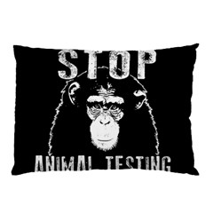 Stop Animal Testing - Chimpanzee  Pillow Case by Valentinaart