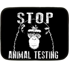 Stop Animal Testing - Chimpanzee  Double Sided Fleece Blanket (mini)  by Valentinaart