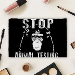 Stop Animal Testing - Chimpanzee  Cosmetic Bag (large)  by Valentinaart