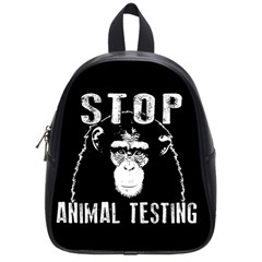 Stop Animal Testing - Chimpanzee  School Bag (small) by Valentinaart