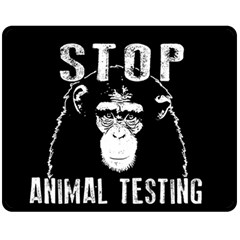 Stop Animal Testing - Chimpanzee  Fleece Blanket (medium)  by Valentinaart