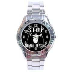 Stop Animal Testing - Chimpanzee  Stainless Steel Analogue Watch by Valentinaart