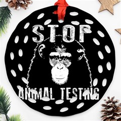 Stop Animal Testing - Chimpanzee  Ornament (round Filigree) by Valentinaart