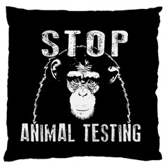 Stop Animal Testing - Chimpanzee  Large Cushion Case (one Side) by Valentinaart