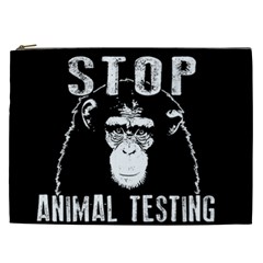 Stop Animal Testing - Chimpanzee  Cosmetic Bag (xxl)  by Valentinaart