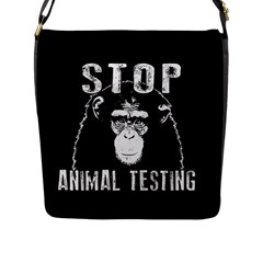 Stop Animal Testing - Chimpanzee  Flap Messenger Bag (l)  by Valentinaart