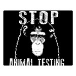 Stop Animal Testing - Chimpanzee  Double Sided Flano Blanket (Large)  80 x60  Blanket Front