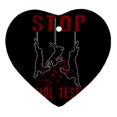 Stop Animal Testing - Rabbits  Ornament (heart) by Valentinaart