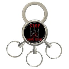 Stop Animal Testing - Rabbits  3-ring Key Chains by Valentinaart