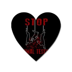 Stop Animal Testing - Rabbits  Heart Magnet by Valentinaart