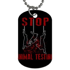 Stop Animal Testing - Rabbits  Dog Tag (two Sides) by Valentinaart