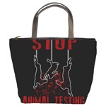 Stop Animal Testing - Rabbits  Bucket Bags Front