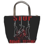 Stop Animal Testing - Rabbits  Bucket Bags Back