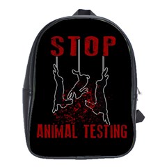 Stop Animal Testing - Rabbits  School Bag (large) by Valentinaart