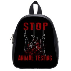 Stop Animal Testing - Rabbits  School Bag (small) by Valentinaart