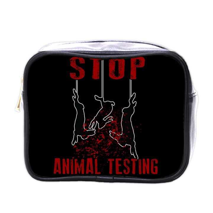 Stop Animal Testing - Rabbits  Mini Toiletries Bags