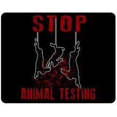 Stop Animal Testing - Rabbits  Fleece Blanket (medium)  by Valentinaart