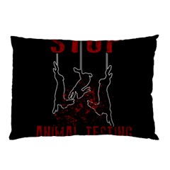 Stop Animal Testing - Rabbits  Pillow Case (two Sides) by Valentinaart