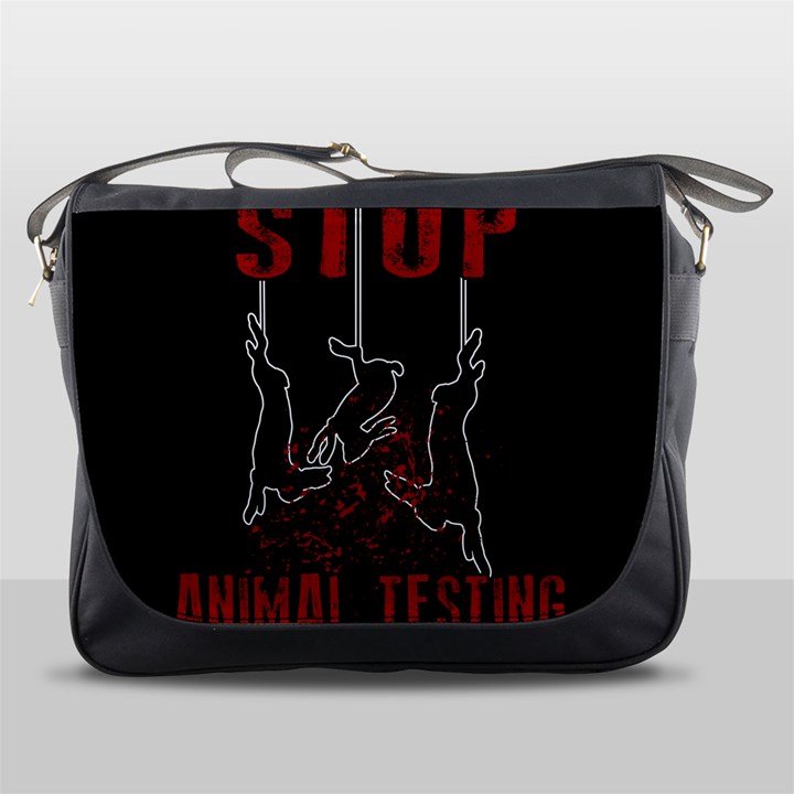 Stop Animal Testing - Rabbits  Messenger Bags