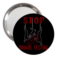 Stop Animal Testing - Rabbits  3  Handbag Mirrors by Valentinaart