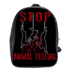 Stop Animal Testing - Rabbits  School Bag (xl) by Valentinaart