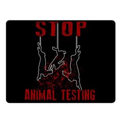 Stop Animal Testing - Rabbits  Double Sided Fleece Blanket (small)  by Valentinaart