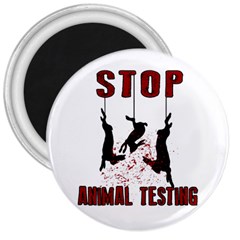 Stop Animal Testing - Rabbits  3  Magnets by Valentinaart