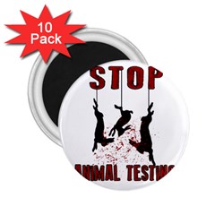 Stop Animal Testing - Rabbits  2 25  Magnets (10 Pack)  by Valentinaart