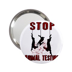 Stop Animal Testing - Rabbits  2 25  Handbag Mirrors by Valentinaart