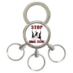 Stop Animal Testing - Rabbits  3-ring Key Chains by Valentinaart