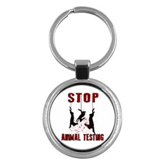 Stop Animal Testing - Rabbits  Key Chains (round)  by Valentinaart