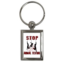 Stop Animal Testing - Rabbits  Key Chains (rectangle)  by Valentinaart