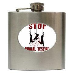 Stop Animal Testing - Rabbits  Hip Flask (6 Oz) by Valentinaart