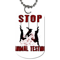 Stop Animal Testing - Rabbits  Dog Tag (two Sides) by Valentinaart