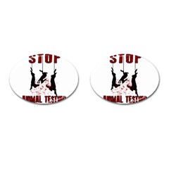 Stop Animal Testing - Rabbits  Cufflinks (oval) by Valentinaart