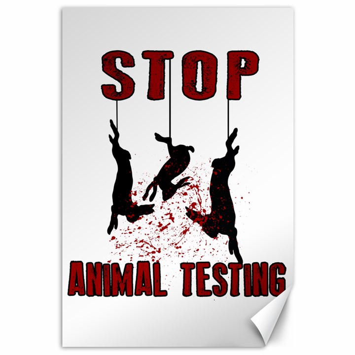 Stop Animal Testing - Rabbits  Canvas 12  x 18  