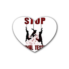 Stop Animal Testing - Rabbits  Heart Coaster (4 Pack)  by Valentinaart