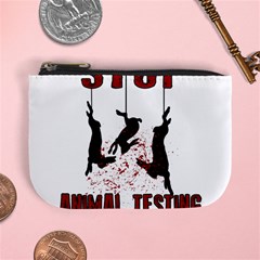 Stop Animal Testing - Rabbits  Mini Coin Purses by Valentinaart