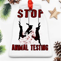 Stop Animal Testing - Rabbits  Bell Ornament (two Sides) by Valentinaart