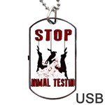 Stop Animal Testing - Rabbits  Dog Tag USB Flash (Two Sides) Back