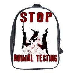 Stop Animal Testing - Rabbits  School Bag (xl) by Valentinaart