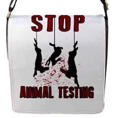 Stop Animal Testing - Rabbits  Flap Messenger Bag (s) by Valentinaart