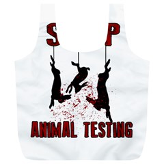 Stop Animal Testing - Rabbits  Full Print Recycle Bags (l)  by Valentinaart