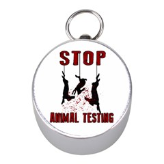 Stop Animal Testing - Rabbits  Mini Silver Compasses by Valentinaart