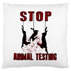 Stop Animal Testing - Rabbits  Standard Flano Cushion Case (one Side) by Valentinaart