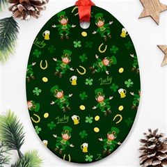 St Patricks Day Pattern Ornament (oval) by Valentinaart